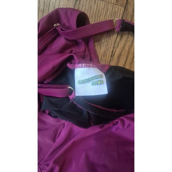 Carribean Sand Slimming Ruched One-piece Bathingsuit Swimsuit Women's  Size 18W - Picture 3 of 4